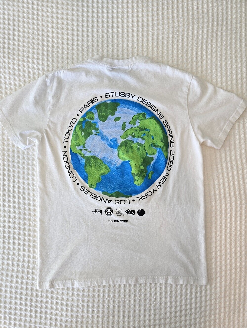 Stussy Spring 2020 International T Shirt Mens Small White Globe Design Corp